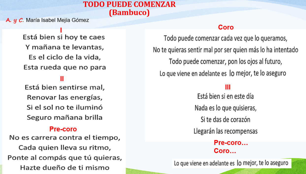 Letra de la canción